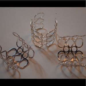 Geometric cuff bracelets back in stock ! Silver tone MEMORIAL DAY SALE ! 2”wide